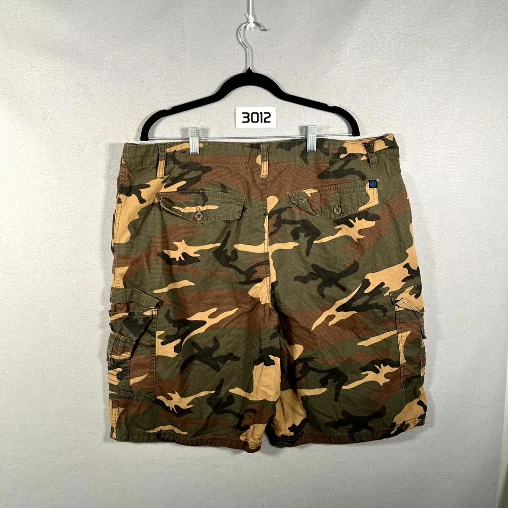 Monument Cargo Shorts Mens‎ 42 Brown Cotton Stretch Camo Woodland Ripstop Casual